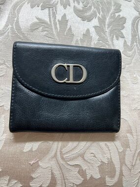 7032. Authentic Christian Dior Black Leather Wallet w/COA. Soft buttery leather.